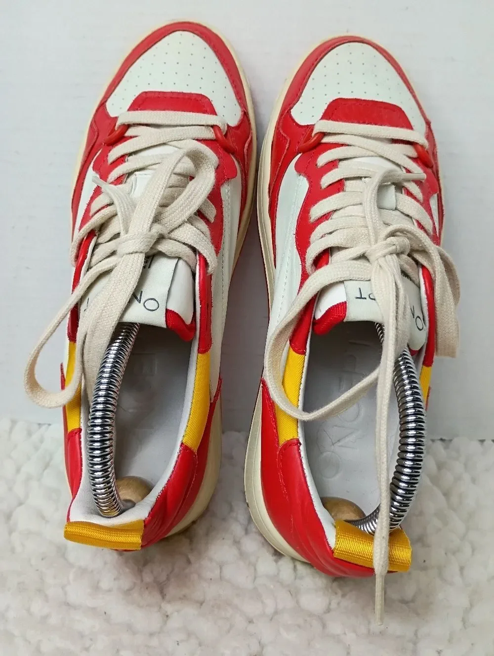 Oncept Phoenix Low Top Sneaker Retro Red Leather Women's 8.5 Luxury Casual Shoes